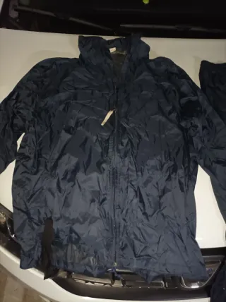 Conjunto chubasquero motorista azul