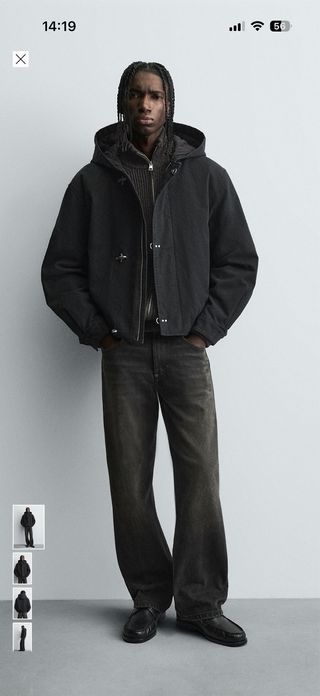 Fireman Zara Clasp Jacket Cropped Negro Black