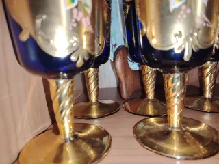 Copas cristal veneciano antiguas doradas
