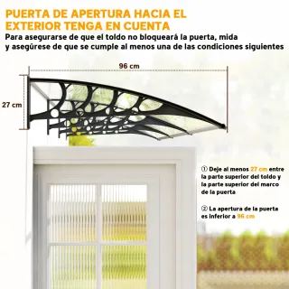 Marquesina Exterior Puertas y Ventanas 303x96