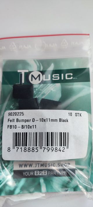 Felt Bumpers JT Music 10x11mm Black (10)