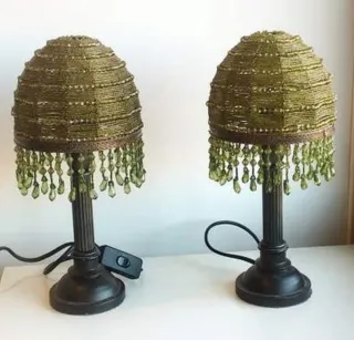 Juego de 2 lámparas de mesa verdes
