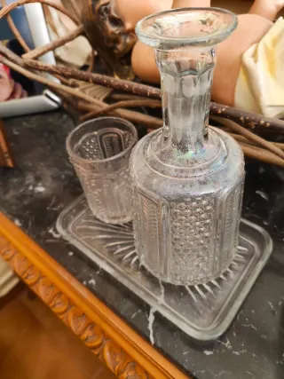 Juego Botella y Vaso Vidrio