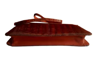 Bolso Hombro Cuero Vintage 60s Marrón Dorado