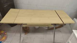 Mesa de cocina madera y metal extensible 150
