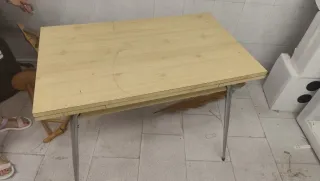 Mesa de cocina madera y metal extensible 150