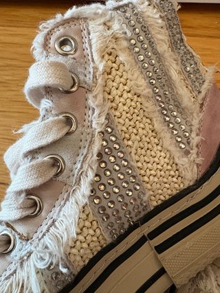Sapatilhas Rosa e Prata com Glitter