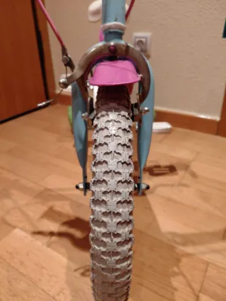 Bicicleta infantil azul y rosa