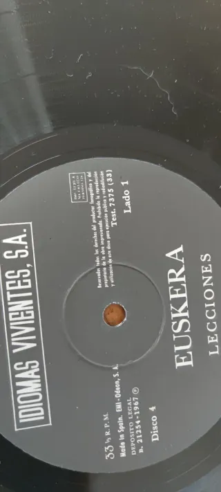 Vinilo nº4 Idiomas Vivientes. Euskera