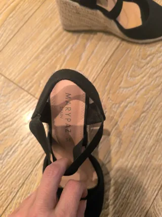 Zapatos cuña esparto negros