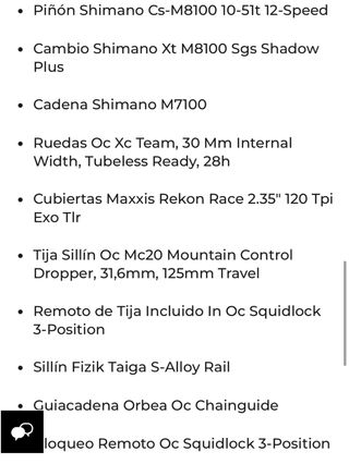 Orbea Oiz M10 TR MTB  Nueva Talla L