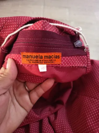 Vestido Flamenca Rojo con Lunares Blancos