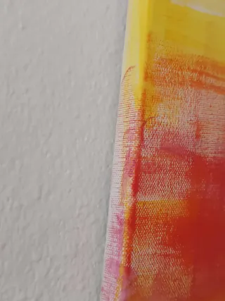 Lienzo abstracto naranja y rosa