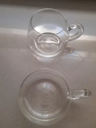 Juego de 2 Tazas Grandes de Cristal. Originales