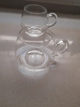 Juego de 2 Tazas Grandes de Cristal. Originales