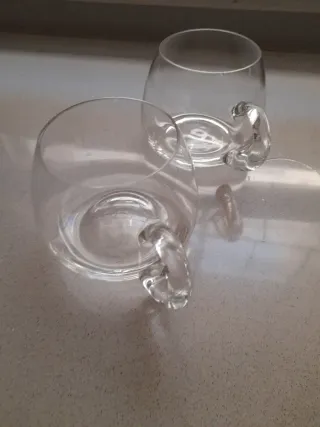 Juego de 2 Tazas Grandes de Cristal. Originales