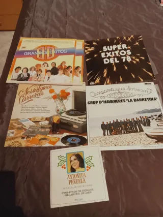 6 Vinilos Grandes Éxitos 70 y habaneras.