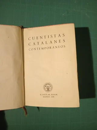 Libro Cuentistas Catalana Contemporáneos. Aguilar