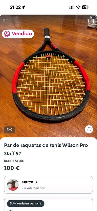 Par de raquetas Wilson Pro Staff 97 310gr L3