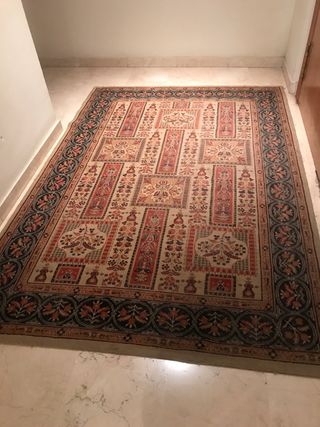 Alfombra Lana Estilo Persa Beige/Rojo