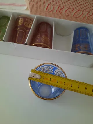 Juego de 6 vasos de té decorados