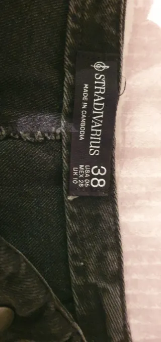 Falda pantalón tejana negra