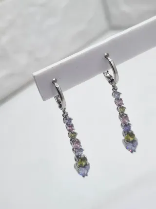 Pendientes Acero Quirúrgico Circonitas Colores