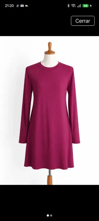 Vestido manga larga color vino