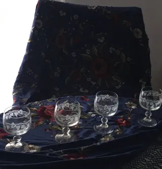 Copas de cristal fino grabadas