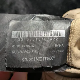 Pantalón Cargo Slim Fit Zara Beige