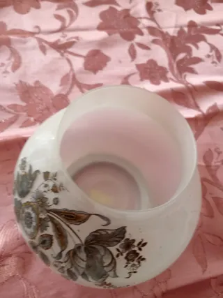 Vaso vetro opaco vintage floreale