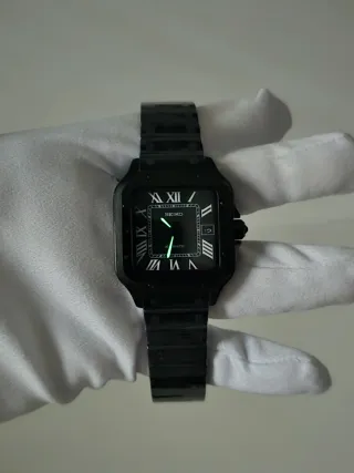 Seiko Mod Santos Noir/Negro automático NH35