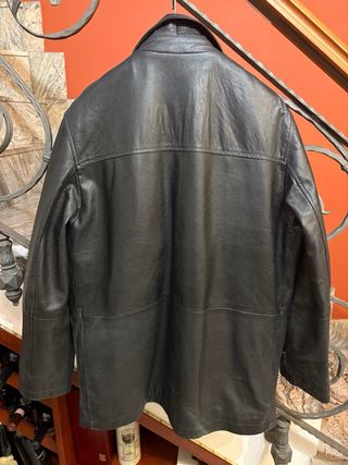 Giacca in vera pelle morbida vintage nera Tg 48