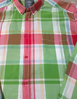 Camisa H&M cuadros verde y rojo