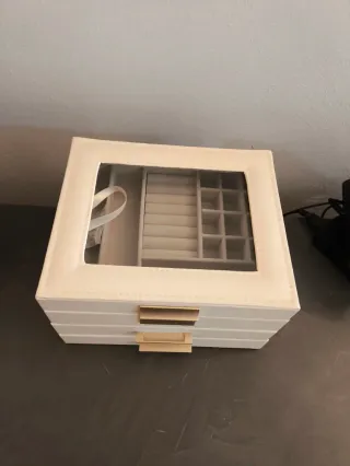 Portagioie grande bianco e oro