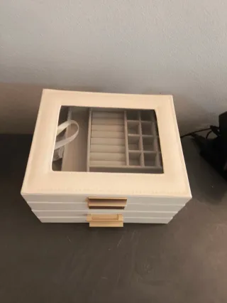 Portagioie grande bianco e oro