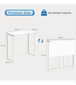 Mesa Escritorio Plegable Blanca Nueva