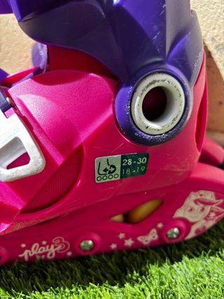 Patines en línea rosas y morados para niña