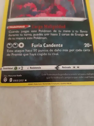 Carta Pokémon Moltres de Galar 093/203