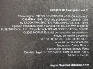 NEOGÉNESIS EVANGELION Tomo 1 y 2 Manga Cómics