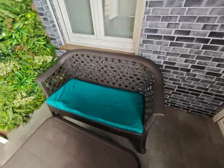 Conjunto sofá, 2 sillones y mesa de jardín/terraza