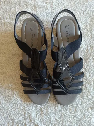 Sandalias Pezzano Mujer Talla 37 Negras/Gris