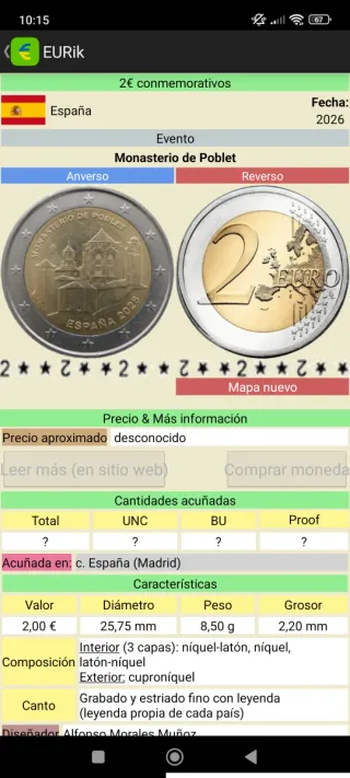 Monedas Conmemorativas España 2026