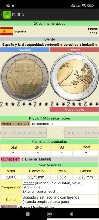 Monedas Conmemorativas España 2026