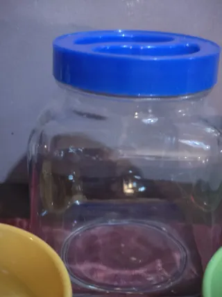 Lotto 2 scodelle + biscottiera in vetro