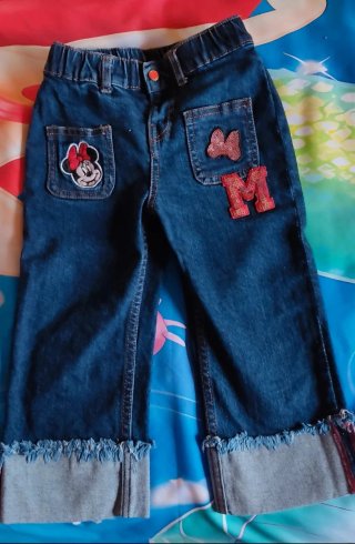 Jeans bambina con fragole