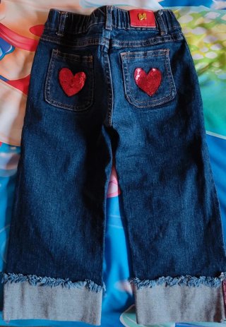 Jeans bambina con fragole