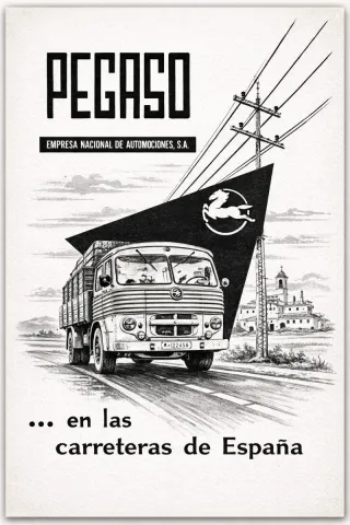 Cartel Metálico camion Pegaso