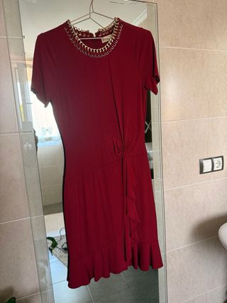 Vestido Michael Kors Rojo Cadena Dorada