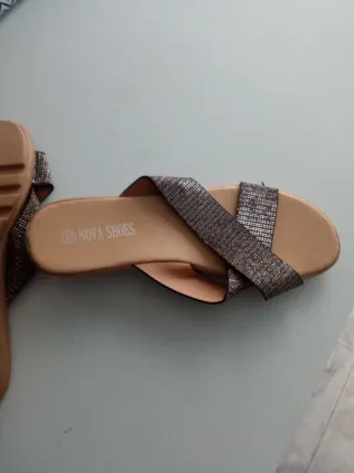 Sandalias Nova Shoes Talla 40 Marrón Dorado